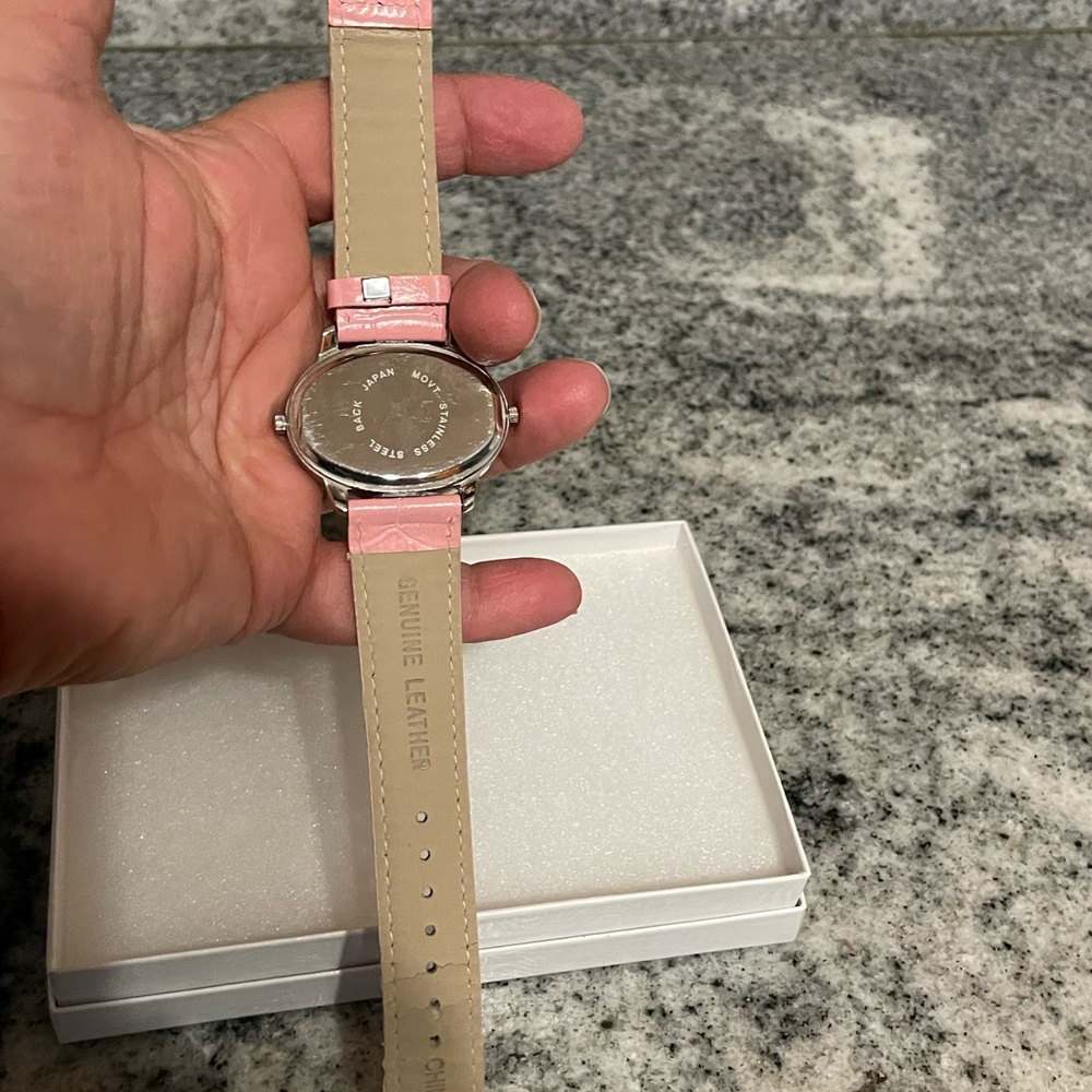 Xanadu Dual Time Pink Women's Watch with Crystal Accent. Great for travel. - Picture 5 of 5